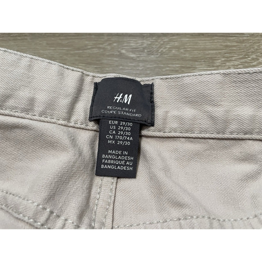 H&M Jeans Mens Size 29x30 Cream Beige Regular Fit Straight Jeans - Picture 3 of 8